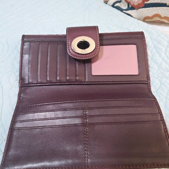 Coach Penelope Bordeaux Burgundy Signature Hobo Shoulder Bag with Wallet - Picture 4 of 6